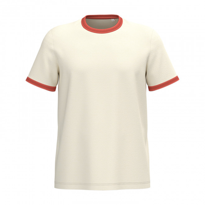 TEE-SHIRT CONTRASTE HOMME PERSONNALISABLE 'RINGA' - blanc/rouge