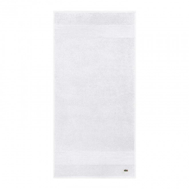 DRAP DE BAIN LACOSTE PERSONNALISABLE 'LE CROCO' - blanc