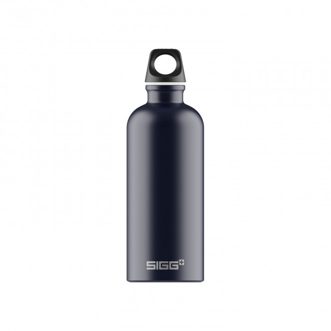 GOURDE EN ALUMINIUM SIGG 600ML PERSONNALISEE 'TRAVELLER' - bleu marine mat