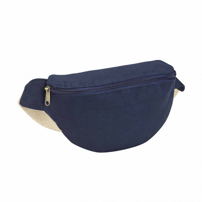 SAC BANANE PERSONNALISE EN COTON RECYCLE 'ROY' - bleu marine