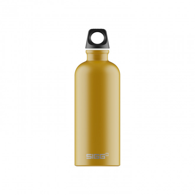 GOURDE EN ALUMINIUM SIGG 600ML PERSONNALISEE 'TRAVELLER' - moutarde mat