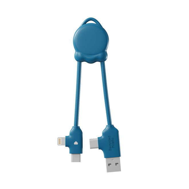 CABLE DE CHARGE PERSONNALISABLE 'OCTOMINI' - bleu