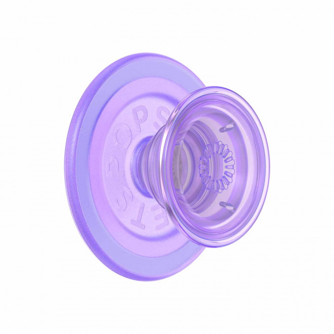 SUPPORT TELEPHONE PERSONNALISABLE 'POPGRIP MAGSAFE' - violet transparent