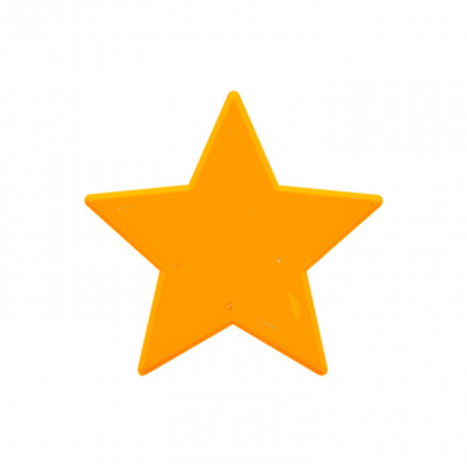 JETON DE FETES ET MANEGE PERSONNALISABLE 'FUNZY ETOILE' - orange fluo - 7x7cm