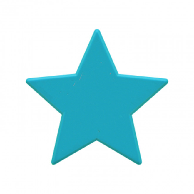 JETON DE FETES ET MANEGE PERSONNALISABLE 'FUNZY ETOILE' - turquoise - 9x9cm