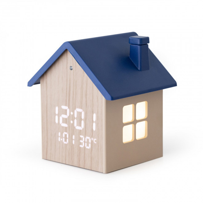 REVEIL MAISON PERSONNALISE 'WAKY' - bleu