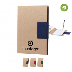 BLOC-NOTES PERSONNALISABLE AVEC STYLO RECYCLÉ 'KENORA