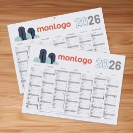 CALENDRIER BANCAIRE RIGIDE PERSONNALISE 55X40,5 CM 'PLANNING'