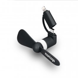 VENTILATEUR 2 EN 1 AVEC EMBOÛT LIGHTNING ET MICRO USB 'NOROIT'