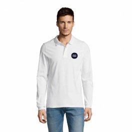 POLO PUBLICITAIRE MANCHES LONGUES HOMME 'WINTER II' BLANC
