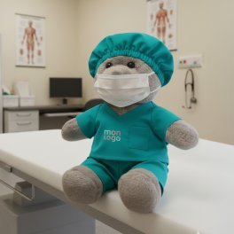 PELUCHE OURSON DOCTEUR PERSONNALISABLE 'CHIROURS'