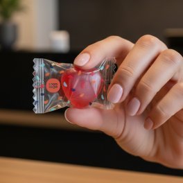 SACHETS DE BBONBON EN FORME DE COEUR PERSONNALISABLES 'CANDYA'