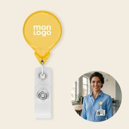 PORTE BADGE DEROULEUR PERSONNALISE 'DISTUBI GOUTTE'