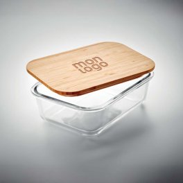 LUNCH BOX PERSONNALISÉE EN VERRE ET BAMBOU 'SARDI'