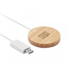 CHARGEUR À INDUCTION PUBLICITAIRE 10W EN BAMBOU 'BULSE'