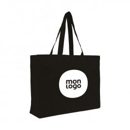 TOTE BAG PERSONNALISÉ GRAND FORMAT NOIR 220gr/m² 'MIRAMAR' 
