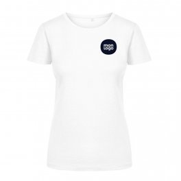 TEE SHIRT BLANC PERSONNALISÉ FEMME PROMODORO® 'NAVE BIO' 180 GR/M²