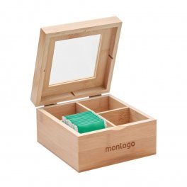 BOÎTE À THÉ PERSONNALISÉE EN BAMBOU 'KAVE'