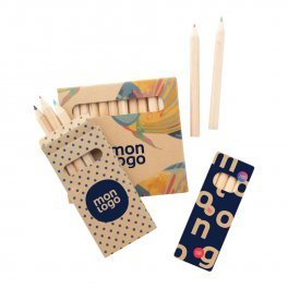 ÉTUI PERSONNALISABLE MINI CRAYONS COULEURS 'BAXO'
