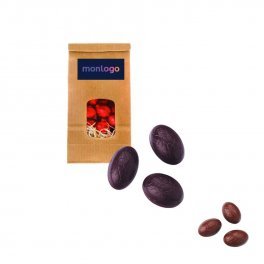 SACHET D'OEUFS EN CHOCOLAT NOIR OU AU LAIT PERSONNALISÉ 100G LPCC® 'EGGS'
