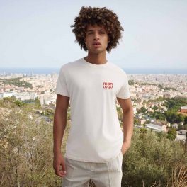 TEE SHIRT PERSONNALISABLE HOMME B&C BLANC 'PALTO BIO 145G'
