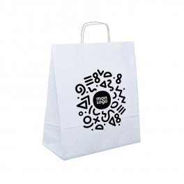 SAC ANSES TORSADEES PUBLICITAIRE 18X8X21 BLANC 'TORSI'