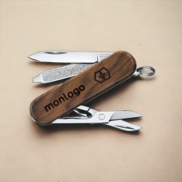COUTEAU SUISSE PUBLICITAIRE 5 FONCTIONS 'CLASSIC WOOD'