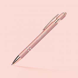 STYLO PERSONNALISABLE BILLE EN METAL 'PRINCY ROSY'