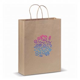 SAC PAPIER KRAFT PERSONNALISABLE ANSES TORSADEES 'MANTAZO' 