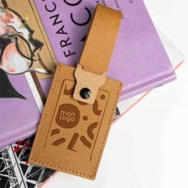 ETIQUETTE A BAGAGE PERSONNALISEE EN CUIR RECYCLE 'ELISA'