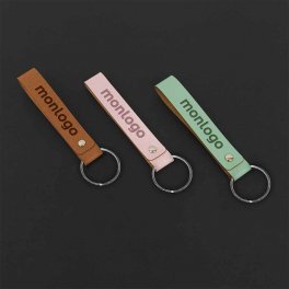 PORTE CLES PUBLICITAIRE EN CUIR RECYCLE 'CLARA'