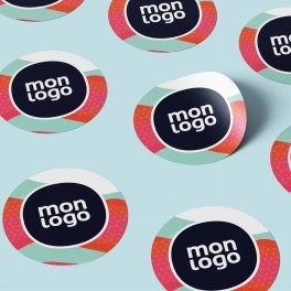 STICKERS ROND PUBLICITAIRE PAPIER COUCHE 'KLISTER'