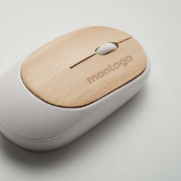 SOURIS PERSONNALISABLE SANS FILS BAMBOU 'MISKA'