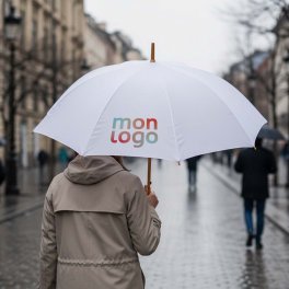 PARAPLUIE MANCHE DROIT BAMBOU PERSONNALISABLE 'BAMPLUI'