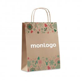 SAC DE NOËL PERSONNALISÉ EN PAPIER RECYCLÉ S,M,L 'VASKA'
