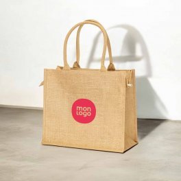 SAC EN JUTE PERSONNALISABLE AVEC FERMETURE 'KAS'