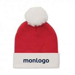 BONNET NOEL PERSONNALISABLE TRICOTE AVEC REVERS 'TRIKA'