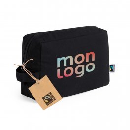 TROUSSE TOILETTE PERSONNALISABLE FAIRTRADE NOIR 'KIRU M'