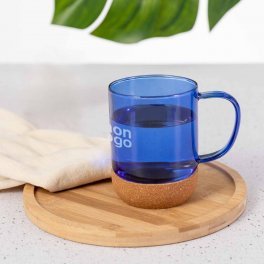 MUG VERRE ET LIEGE PERSONNALISABLE 'MERLINO POIGNEE'