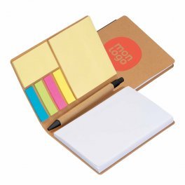 CARNET PERSONNALISE AVEC STYLO NOTES ADHESIVES 'JULENA'