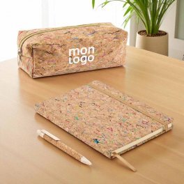 SET CARNET STYLO ET TROUSSE PERSONNALISABLE 'CORCHI'