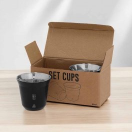SET TASSES EN ACIER 80ML PERSONNALISABLE 'TEDOK'