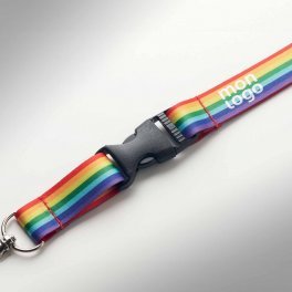 TOUR DE COU PERSONNALISABLE RPET ARC EN CIEL 'JOULYA'