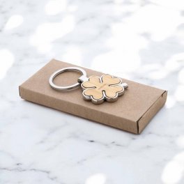 PORTE CLE EN BAMBOU PERSONNALISE 'CASAWOOD TREFLE'