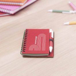 CARNET A SPIRALES AVEC STYLO PERSONNALISABLE 'CARLEY MINI'