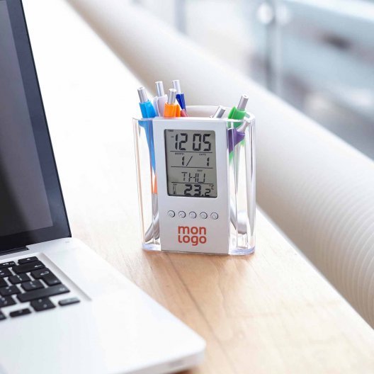 POT À CRAYONS PUBLICITAIRE TRANSPARENT 'CLARO'