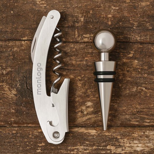 SET À VIN PERSONNALISÉ 2 ACCESSOIRES 'FONTAINEBLEAU'