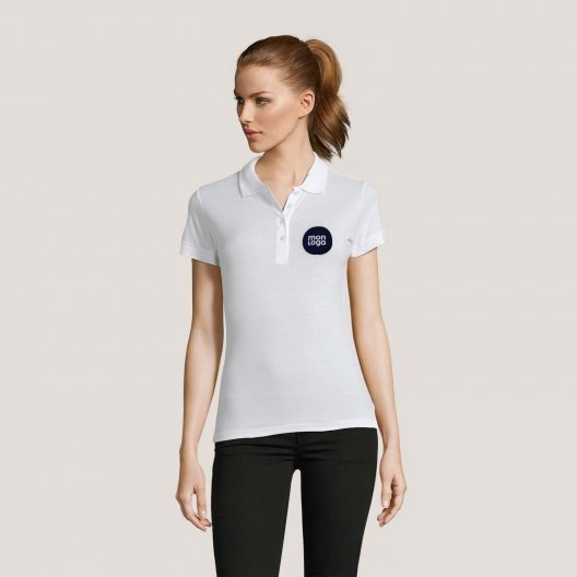 POLO PUBLICITAIRE FEMME 'PASSION' BLANC 170 GR/M²