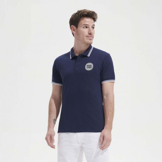 POLO BICOLORE PERSONNALISABLE HOMME 'PASADENA' 200 GR/M²
