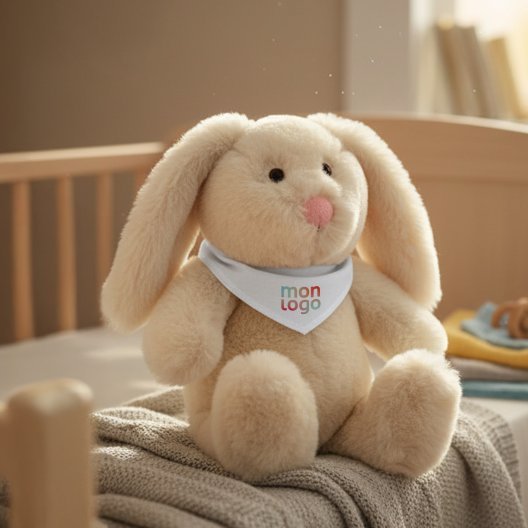 PELUCHE RPET LAPIN PERSONNALISABLE 'PINOU BANDANA'